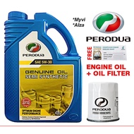 Myvi 1.3 / 1.5 / Alza Perodua Semi Synthetic 5W-30 Engine Oil + Oil Filter / Minyak Enjin Kereta