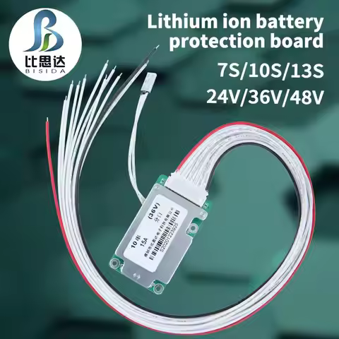 Bisida BMS 24V/36V/48V/7S/10S/13S Different ports Rechargeable 18650 Lithium Battery Protection Boar