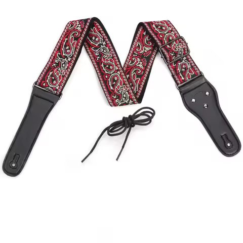 Adjustable Embroidered Thicken Cotton Guitar Strap for Acoustic Electric Bass Guitar