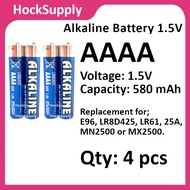[4pcs] AAAA E96 Alkaline Battery 1.5V LR61 25A MX2500 (Energizer Equivalent) [FAST SHIP OUT]