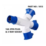 3 Way 16A AMP Plug 3 Pin 240V Waterproof Industrial Core Socket