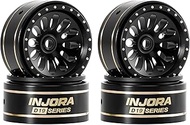 INJORA D19 Ripple 0.7" Black Coating Brass Beadlock Wheels for 1/30 Axial SCX30 (W7005)