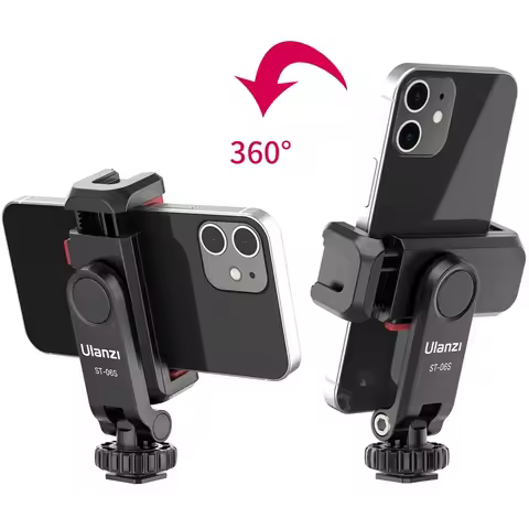 Ulanzi ST-06S 360°Rotatable Phone Holder Vertical Shoot PhoneMount Tripod Mount With Cold Shoe phone