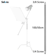 Selens 100/50cm Holding Arm Stainless Steel Crossbar Arm with 1/4" 3/8" Screw Adjustable Crossbar Bo