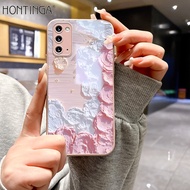Hontinga เคสกระจกเทมเปอร์เคสสำหรับ Samsung Galaxy S10 S20บวก S20อัลตร้า FE 5G Note 10 Plus Note 20 Ultra Note 8 9น้ำมันเคสภาพวาดดอกไม้ดวงจันทร์เคสโทรศัพท์ด้านหลังเคสโทรศัพท์เคสแข็ง
