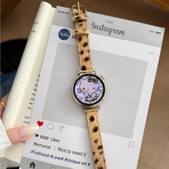 20mm 22mm Luxury Leather Strap For Garmin Vivoactive 4 5 6 Venu 3 2 Smart Watch Slim Leopard Print W