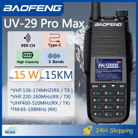 Baofeng UV-29 Pro Max Walkie Talkie Two Way Radio Type-C Charging CB Radios High Power NOAA 999Chann