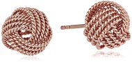 Yellow Gold Plated Sterling Silver Twisted Love Knot Stud Earrings