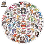 【coconut】Creative Fake Page Labubu Cartoon Sticker Funny Sticker Notebook Scrapbook Sticker