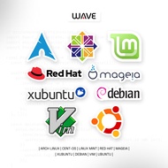 Cutting Sticker Vinyl IT Programming Waterproof - Linux Debian/ Mint/ Arch/ Vim/ RedHat Single