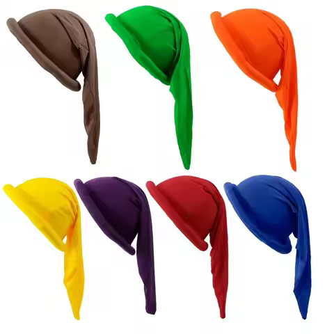 Quick-drying Polyester Party Dwarf Hat Breathable High Elasticity Dwarf Costume Hat Solid Color Gnom