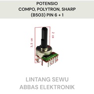 Polytron Sharp 6p Compo Potentiometer 6+1 Ct/ 7p B503 50k 6 Pin/ 6 Pin/ + CT 7 Pin 50 Kilo Audio/