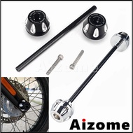 AI 3D Engraved Ball Cut Wheel Protection Crash Pad Aluminum Front Axle Fork Slider for Harley Softai