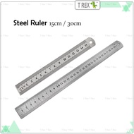 Steel Ruler 15cm / 30cm / Straight Metal Ruler / Pembaris Besi / Double Sided Ruler Measuring tools