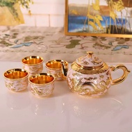 Arabic Gold Teapot Set of 7 Gold Metal Material