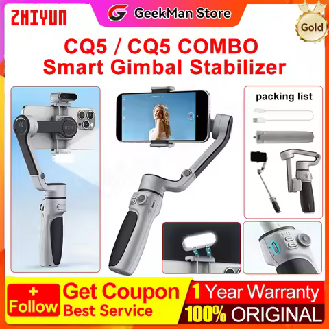ZHIYUN CQ5 Smart Gimbal Stabilizer 3-Axis Anti-Shake Handheld ↯ Gimbal Foldable Extended Selfie Stic