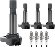Ignition Coil Pack and Spark Plugs Kit fit for Honda Civic 1.8 1.8L L4 2006 2007 2008 2009 2010 2011