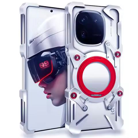 Magnetic Aluminum Metal Frameless Bumper 360 Degree Rotation Shockproof Stand Case For vivo iQOO 13 