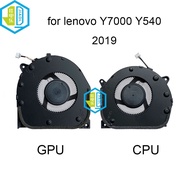 พัดลม GPU CPU พัดลมโน๊ตบุ๊คสำหรับ Lenovo Legion Y7000 Y540 1660TI GTX 2019 EG75070S1-1C030 1C010 DC28000E3S1ระบายความร้อนหม้อน้ำพีซี