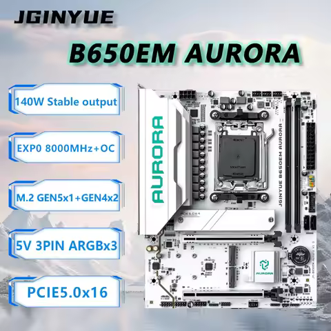 JGINYUE B650M AURORA New Motherboard M-ATX For AMD® Ryzen 7/8/9000series Desktop PC DDR5 RAM PCIe5.0