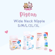 Pigeon WIDE NECK Nipple S/M/L/LL/LLL Soft Touch Peristaltic Plus Pigeon Baby Nipple - Replacement Mi