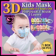 Baby 3D 0-3 Year Old Face Mask | 3 Layers Disposable Face Mask | Bayi 3D Mask