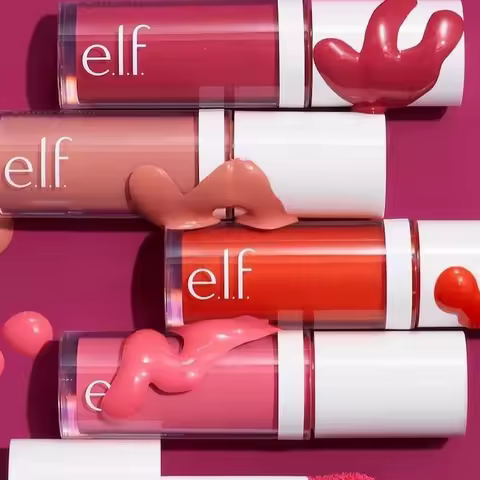 Elf Blush for Lips Cheeks Smooth Liquid Blush Two-ended Lipstick Lip Gloss Long-lasting Makeup Pink 