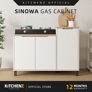 KitchenZ Sabah 3.9FT Sinowa Pro Series Full Melamine Gas Cabinet - HMZ-FN-GC-M808-LH+WT