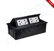 Haco HTT-516B/P ชุดเต้ารับฝังพื้นอลูมิเนียม HACO 6 ช่อง HACO HTT-516B/P-E2 สีดำ Aluminium Alloy Blac