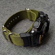 Nylon Watchband For G-Shock GA-110/100/120/150/200/400 GD-100/110/120 DW-5600 GW-6900 Let S Band +16mm Adapter-Gray