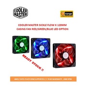 COOLER MASTER SICKLE FLOW X 120MM FAN HIGH AIRFLOW EDITION RED/GREEN/BLUE LED OPTION