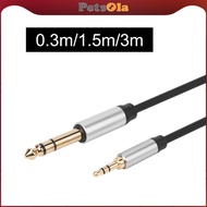 [PETSOLA] 3.5mm to 6.35mm Audio Cable 3.5 mm 1/8 inch Male to 6.35mm 1/4 inch Male for