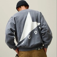 日本Descendant經典 CETUS CREW NECK PIGMENT DYE 寬鬆水洗仿舊衛衣__S至XL__深灰/淺灰