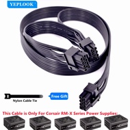 PCIe 8Pin to Dual 8Pin 6+2Pin GPU PSU Cable 60+20cm For Corsair RMx Series Full Modular PSU RM550x R