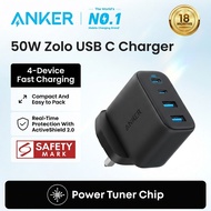 Anker Zolo USB C Charger, 2 USB-C and 2 USB-A with 50W Max Output & 240W USB C to USB C Cable (1.8m)