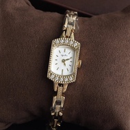[Authentic Original Order Original Box Packaging] Agete Agete Retro Carved Square Quartz Steel Band 