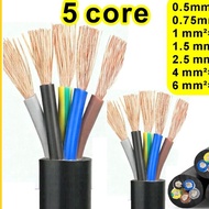 RVV Cable 5 core  0.5 Square 0.75 Square 1 Square 1.5 Square 2.5 Square 4 Square 6 Square Control Si
