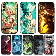 TPU Luxury Black Silicone Soft Case【L-4】Anime Dr. Stone for Samsung J4 J6 J8 Plus or Prime J2 J5 J7 