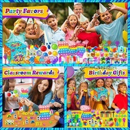 206Pcs Fidget Toys Box Pop Keychain It Surprise Bubble Fidget Anti Stress Toy For Kids For