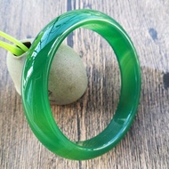 Natural Jade Bangles Women's Green Jadeite Bracelet Fashion Charm Round Bangle for Women Men Fine Jewelry