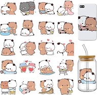YOKUSHI Bubu Dudu Bears UV DTF Cup Wraps for 16 oz Glass Cups - 20 Sheets Ready to Press Transfer St