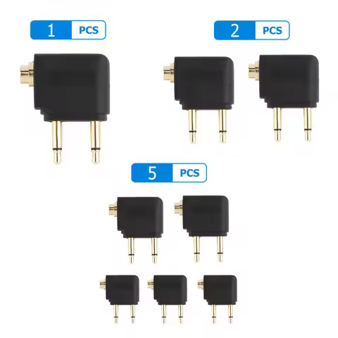 Airline Airplane Earphone Headphone Audio Adapter 3.5mm Jack Portable Accessories for Airplane Trave