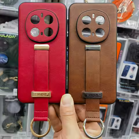 Finger Hand Grip Band Belt Strap Case For Honor Magic7 Pro / Magic 7 Pro / Magic7 Business PU Leathe