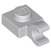Lego part 61252 Plate Modified 1 x 1 with Open O Clip (Horizontal Grip) light bluish grey