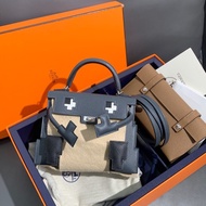 Hermes愛馬仕Kelly doll馬賽克娃娃包，H0霧霾灰，Epsom皮，銀扣，w刻，迷你尺寸