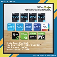 Sticker Logo Intel Core i3 i5 i7 Gen 11 Gen 12 Sticker Nvidia Geforce RTX GTX Intel Iris Xe