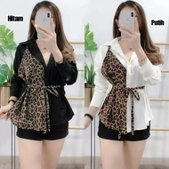 Tiger Blouse / Blouse Bahan Wolicrepe One Size / Baju Atasan Wanita Motif tiger / Blouse Wanita Dewa