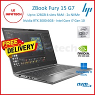 HP ZBook Fury 15 G7 15.6in Mobile Workstation Laptop Intel Core i7 Gen10 RAM 64GB NVMe Nvidia RTX300