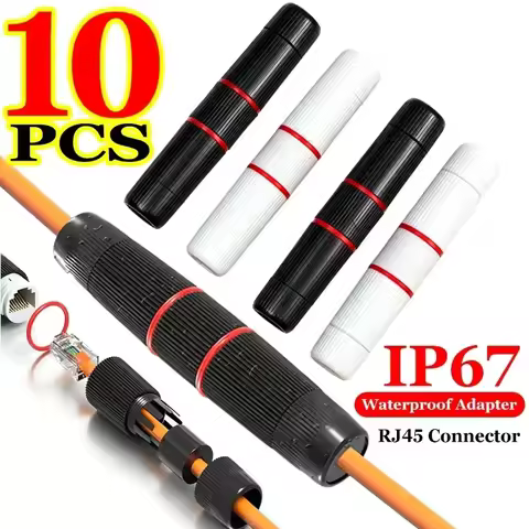 Waterproof RJ45 Coupler Adapter Cat7/Cat6/Cat5e/Cat5 Extend Patch Cable Connector IP67 Shielded Outd