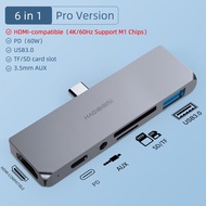 Hagibis USB C HUB TYPE-C to HDMI-compatible Adapter HDMI 4K SD/TF Card Reader 3.5mm Audio PD Charging USB 3.0 Port Converter Multi-Function Dongle Adapter for iPad Pro Macbook Pro ASUS Lenovo Surface Pro 7 Acer  Dell Gaming Laptop